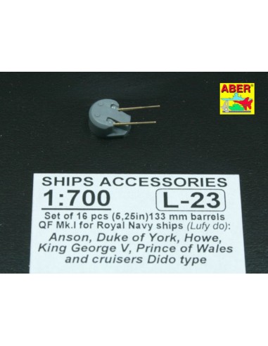 16 pcs 133mm barrels for King George V 
