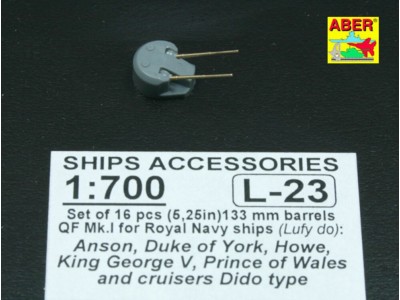 16 pcs 133mm barrels for King George V 