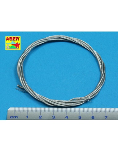 Stainess steel towing cables o 1,3 mm, 1m long 