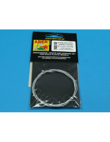 Stainess steel towing cables o 1,3 mm, 1m long 