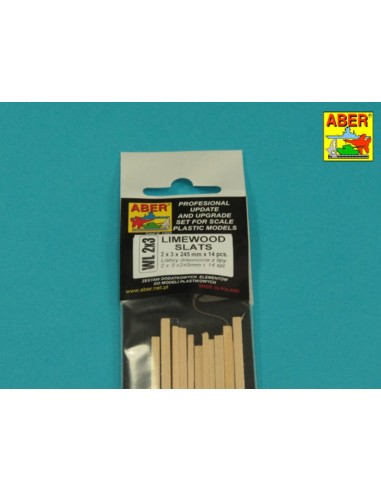 Limewood slats 2 x 3 x 245mm x 14 pcs. 