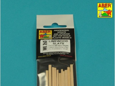 Limewood slats 2 x 3 x 245mm x 14 pcs. 