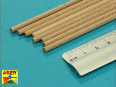 Wood round rods 4mm length 250mm x 8 pcs. 
