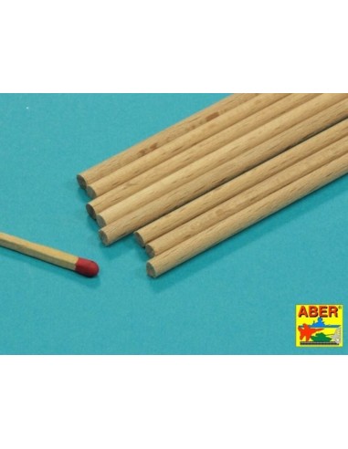 Wood round rods 4mm length 250mm x 8 pcs. 