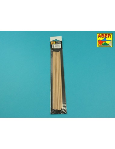 Wood round rods 5mm length 245mm x 6 pcs. 