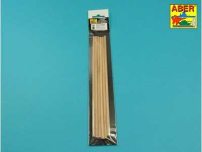 Wood round rods 5mm length 245mm x 6 pcs. 