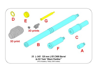 120 mm L/55 CN08 Barrel to K2 Tank Black Panther 