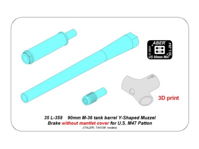 90 mm barrel Y-Shaped Muzzel Brake without mantlet for M47 