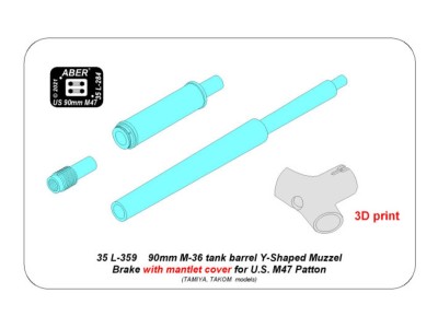 90 mm barrel Y-Shaped Muzzel Brake with mantlet for M47 
