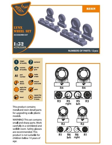 Lynx wheel set for Revell kits 