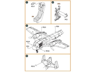 OV-1 A/JOV-1A Mohawk PE parts and painting mask for CP kits 