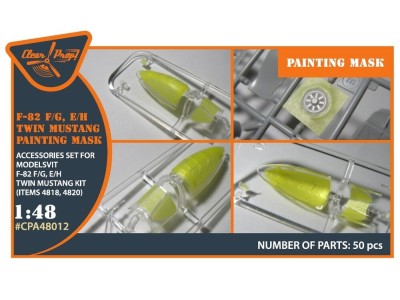 F-82F/G, E/H Twin Mustang painting mask for Modelsvit kits 4818/4820 