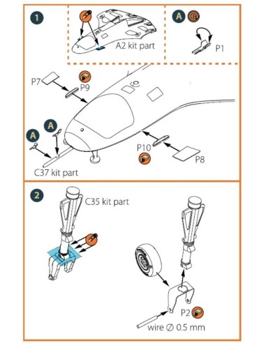 TB.2 PE parts for CP kits 