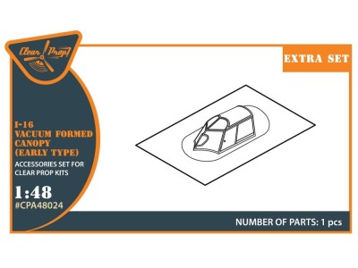 I-16 vacuum formed canopy (early version) for CP kit 