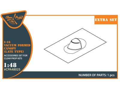 I-16 vacuum formed canopy (late version) for CP kit 