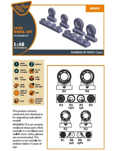 Lynx wheel set for Airfix kits 