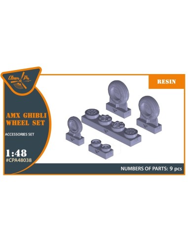 AMX Ghibli wheel set for Kinetic, HobbyBoss kits 