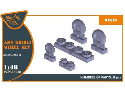 AMX Ghibli wheel set for Kinetic, HobbyBoss kits 