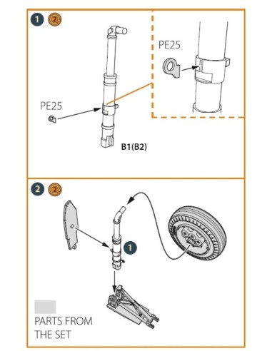 XA2D-1, A2D-1 Skyshark main landing legs for CP kits 