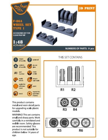 F-86A wheel set type 1 for CP kits 