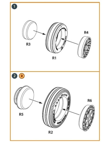 F-86A wheel set type 1 for CP kits 