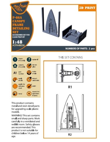 F-86A Canopy frame detailing set for CP kits 