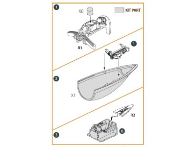 F-86A Canopy frame detailing set for CP kits 