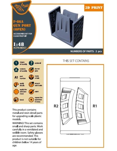 F-86A gun port (open) for CP kits 