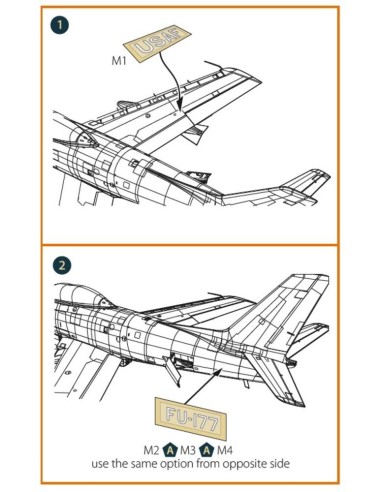 F-86A pre-cut patterns for numbers and lettering painting mask for CP4824 kit 