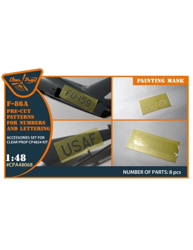 F-86A pre-cut patterns for numbers and lettering painting mask for CP4824 kit 