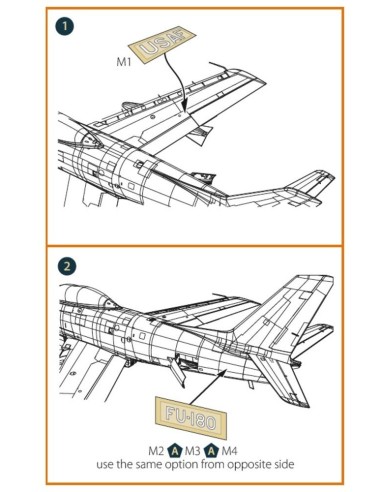 F-86A pre-cut patterns for numbers and lettering painting mask for CP4825 kit 