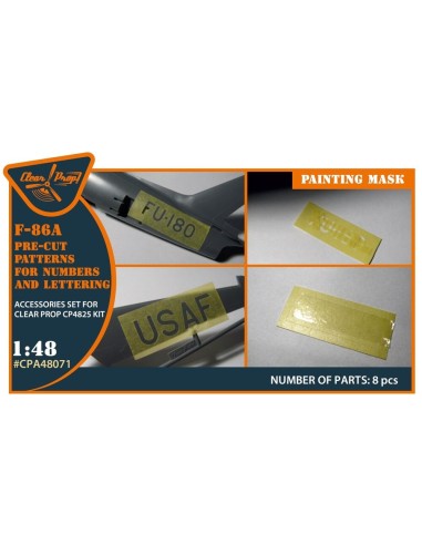 F-86A pre-cut patterns for numbers and lettering painting mask for CP4825 kit 