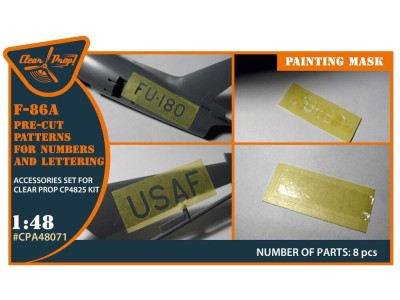 F-86A pre-cut patterns for numbers and lettering painting mask for CP4825 kit 