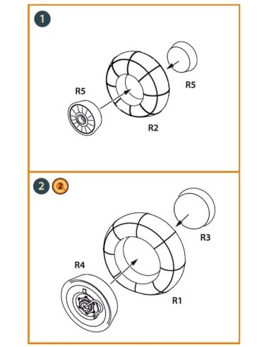Hs 129B2/3 Wheels set (weighted) for Takom kit 