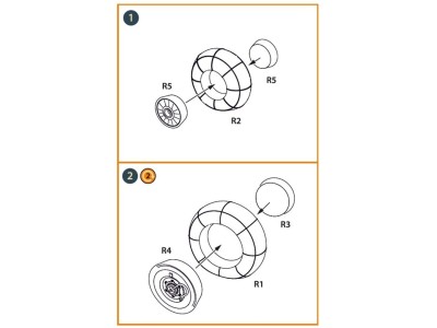 Hs 129B2/3 Wheels set (weighted) for Takom kit 