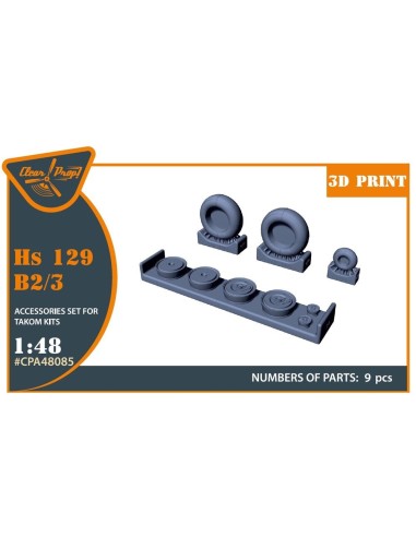 Hs 129B2/3 Wheels set (weighted) for Takom kit 