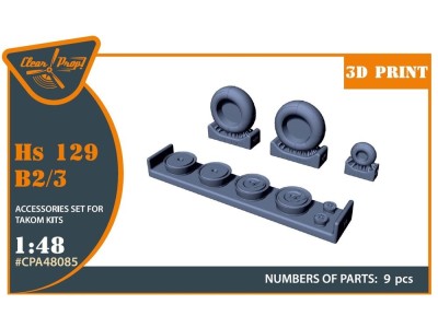 Hs 129B2/3 Wheels set (weighted) for Takom kit 