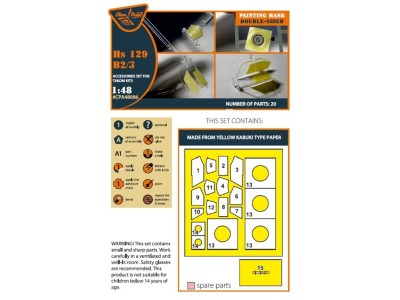 Hs 129B2/3 double-sided painting mask for Takom kit 