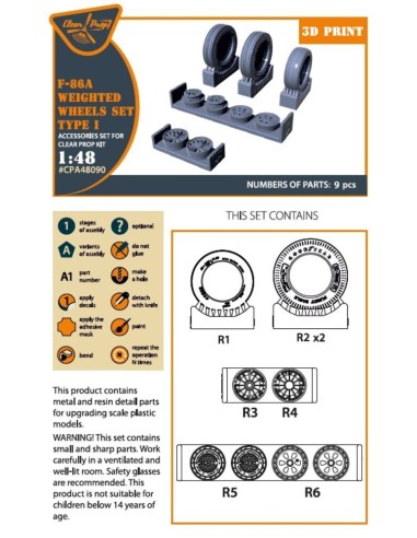 F-86A Wheels set (weighted) type 1 for CP kits 