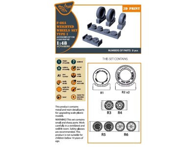 F-86A Wheels set (weighted) type 1 for CP kits 