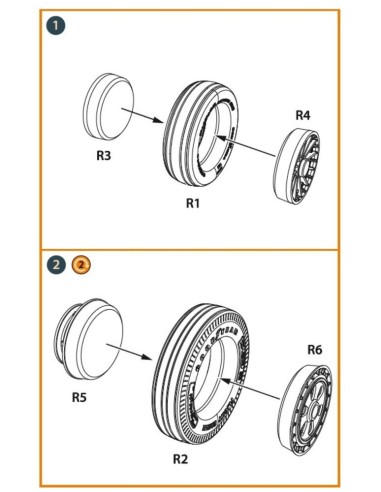 F-86A Wheels set (weighted) type 1 for CP kits 