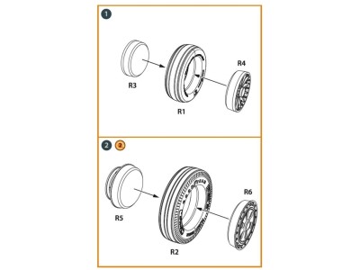 F-86A Wheels set (weighted) type 1 for CP kits 