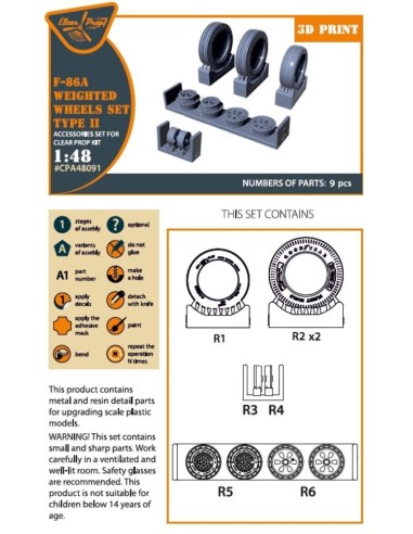 F-86A Wheels set (weighted) type 2 for CP kits 