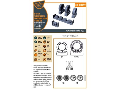 F-86A Wheels set (weighted) type 2 for CP kits 
