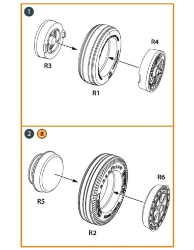 F-86A Wheels set (weighted) type 2 for CP kits 