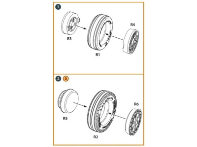 F-86A Wheels set (weighted) type 2 for CP kits 