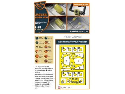 Jaguar Single seat painting mask for Airfix kit 