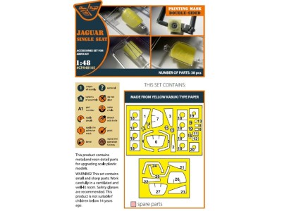 Jaguar Single seat double-sided painting mask for Airfix kit 