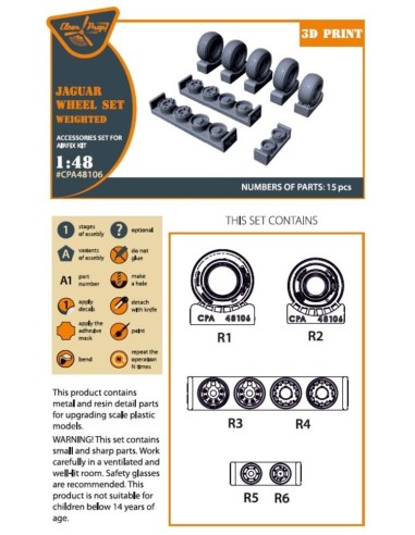 Jaguar Wheels set (weighted) for Airfix kit 