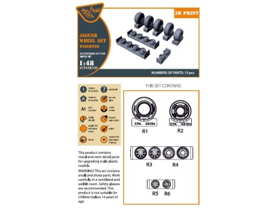 Jaguar Wheels set (weighted) for Airfix kit 